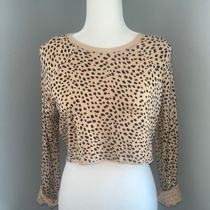 Leopard print cropped long sleeve